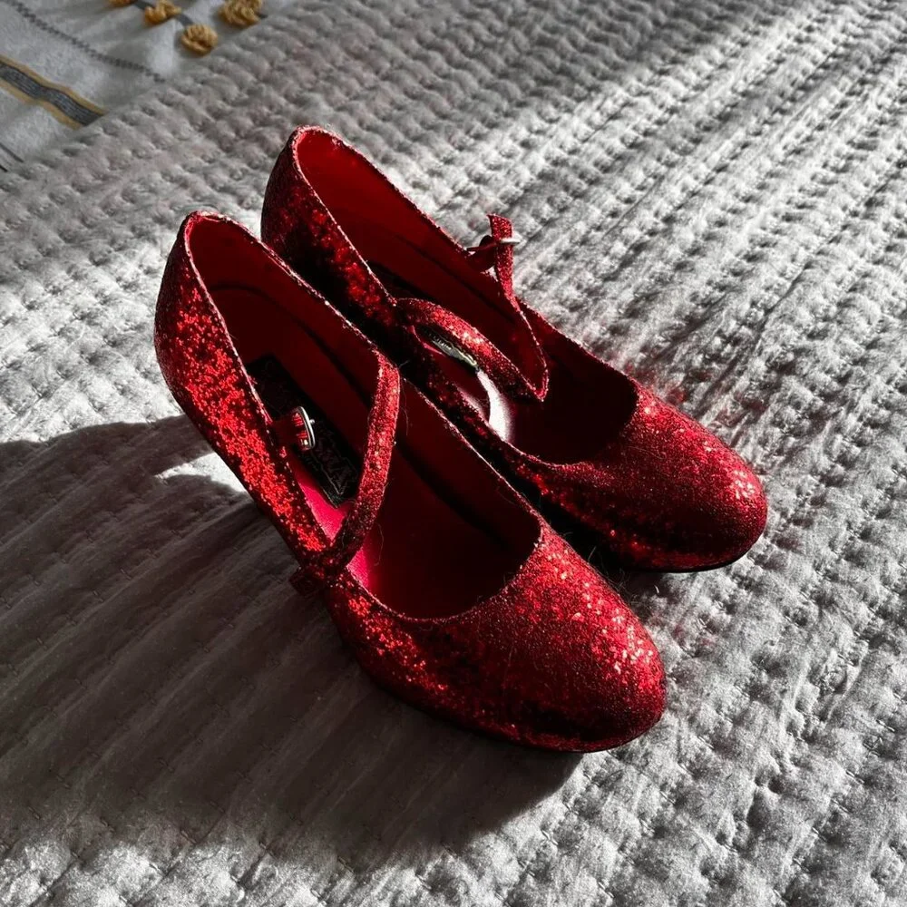 Funtasma by Pleasers Ruby Red Glitter Heels - Picture 7 of 7